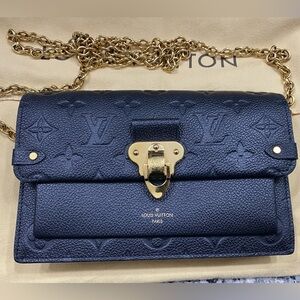Louis Vuitton Black Crossbody Bag with Gold Chain
